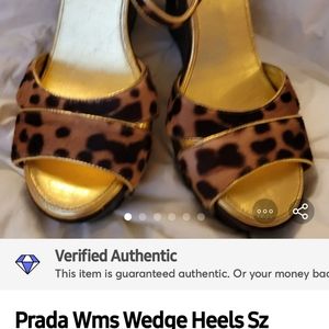 Prada Women's Wedge Shoes Sz 35
